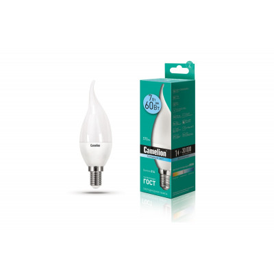 Лампа светодиодная Свеча на ветру 7Вт 4000К 220В Camelion