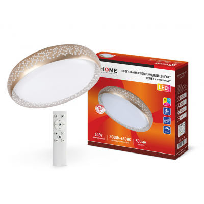 Светильник светодиодный COMFORT HONEY 60Вт 230В 3000-6500K 4800Лм 500х110мм c пультом ДУ IN HOME