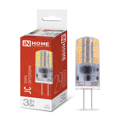 Лампа светодиодная LED-JC 3Вт 12В G4 4000К 290Лм IN HOME