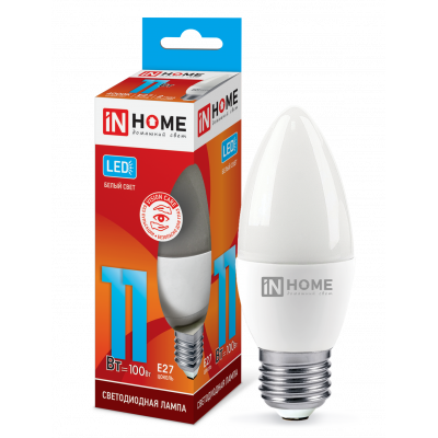 Лампа светодиодная LED-СВЕЧА-VC 11Вт 230В Е27 4000К 1050Лм IN HOME